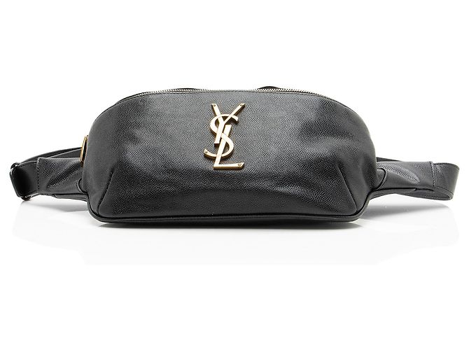 Autre Marque Borsa cintura classica Saint Laurent in pelle di vitello Monogram Cassandre Nero - vista 4