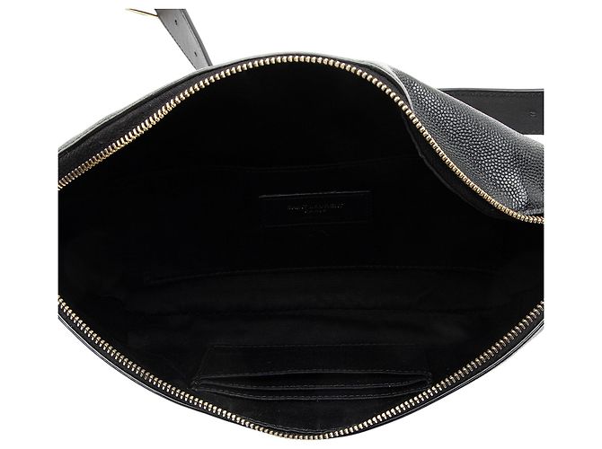 Autre Marque Borsa cintura classica Saint Laurent in pelle di vitello Monogram Cassandre Nero - vista 7