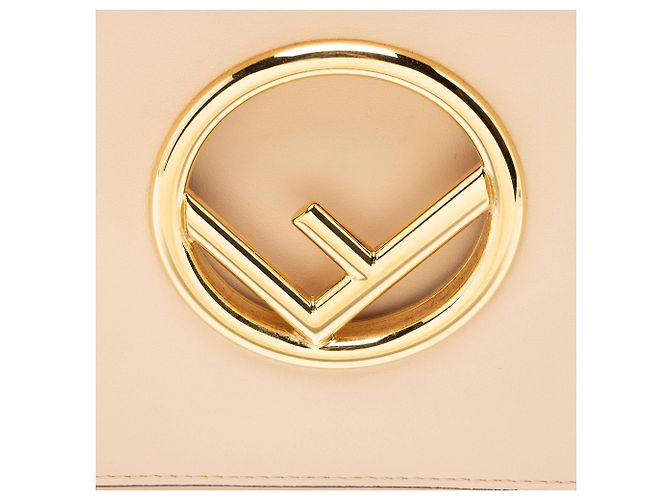 Borsa a spalla media Fendi Leather Kan I F Marrone Beige - vista 10