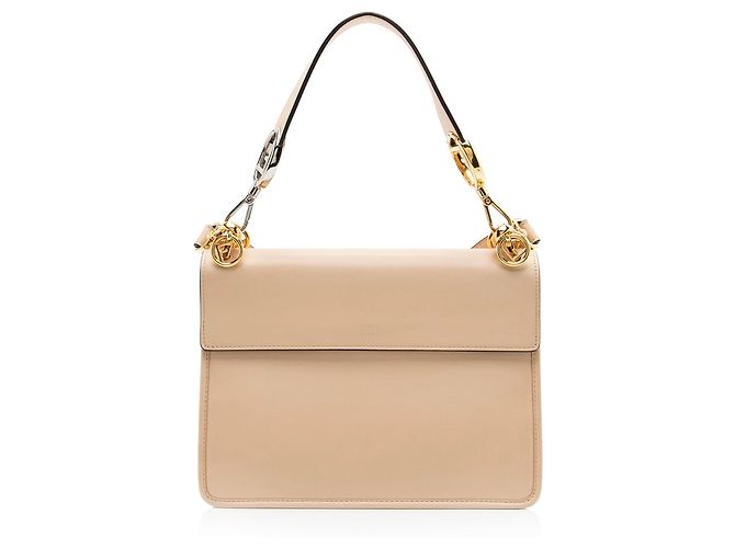 Borsa a spalla media Fendi Leather Kan I F Marrone Beige - vista 3