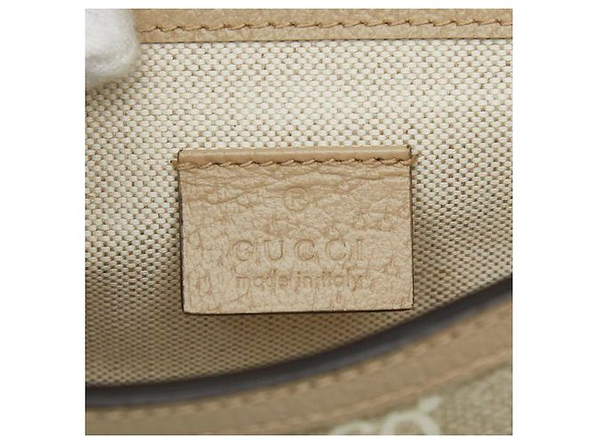 Borsa a tracolla mini Gucci GG Supreme Horsebit 1955 Marrone Beige - vista 10