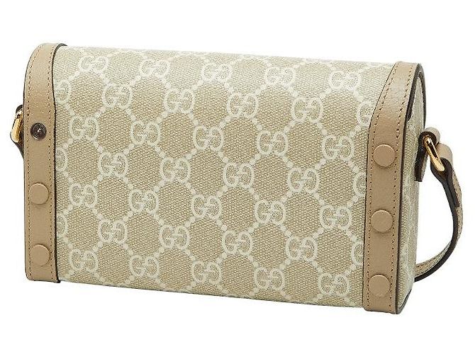 Borsa a tracolla mini Gucci GG Supreme Horsebit 1955 Marrone Beige - vista 2