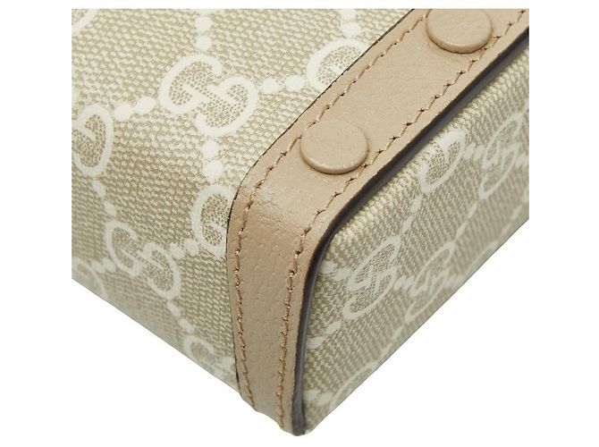 Borsa a tracolla mini Gucci GG Supreme Horsebit 1955 Marrone Beige - vista 6