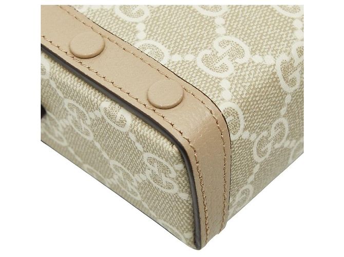 Borsa a tracolla mini Gucci GG Supreme Horsebit 1955 Marrone Beige - vista 7