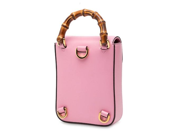 Mini mochila Gucci Bamboo Rosa - vista 2