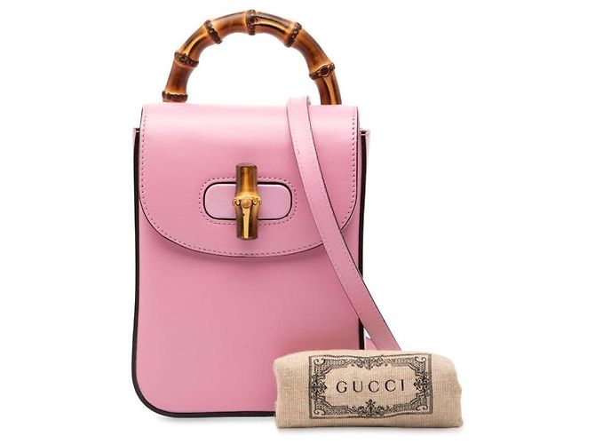 Mini mochila Gucci Bamboo Rosa - vista 7