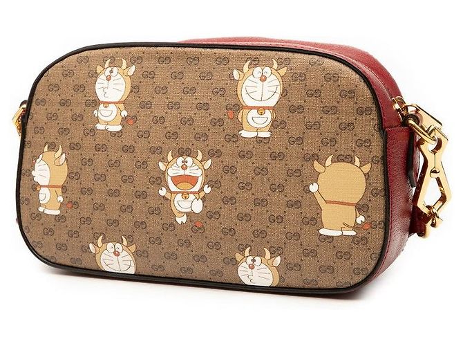 Gucci Mini GG Supreme Schultertasche mit Kette Braun - Ansicht 2