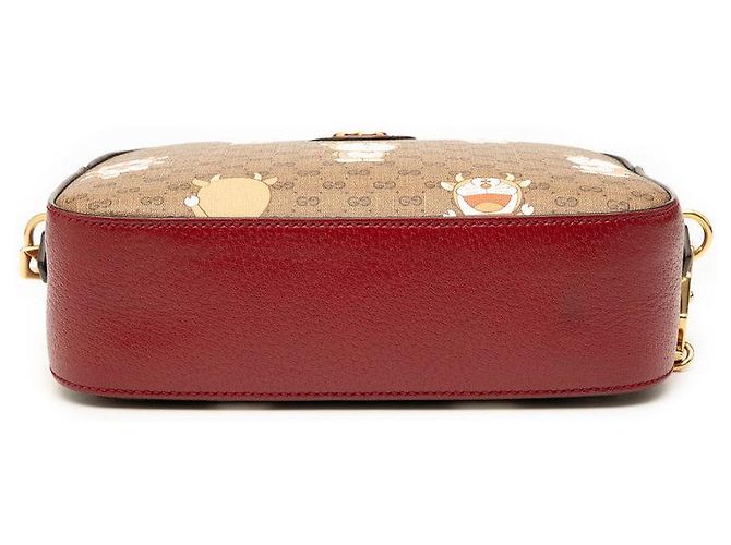 Gucci Mini GG Supreme Schultertasche mit Kette Braun - Ansicht 3