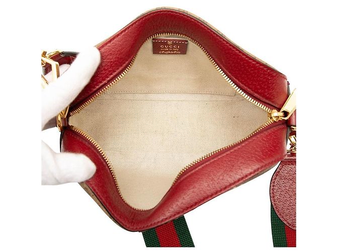 Gucci Mini GG Supreme Schultertasche mit Kette Braun - Ansicht 4