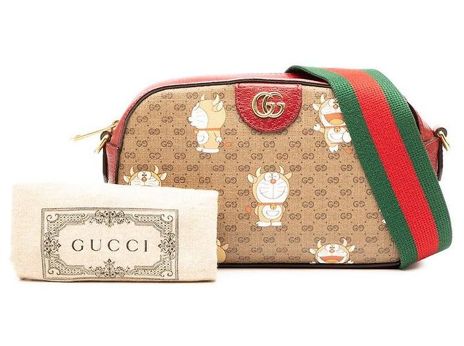 Gucci Mini GG Supreme Schultertasche mit Kette Braun - Ansicht 7