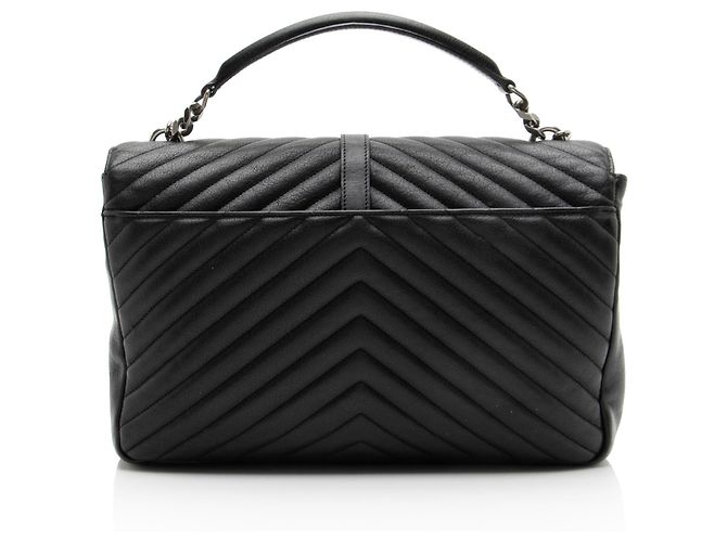 Autre Marque Borsa a tracolla Large College in pelle di vitello matelassé con monogramma Saint Laurent Nero - vista 3