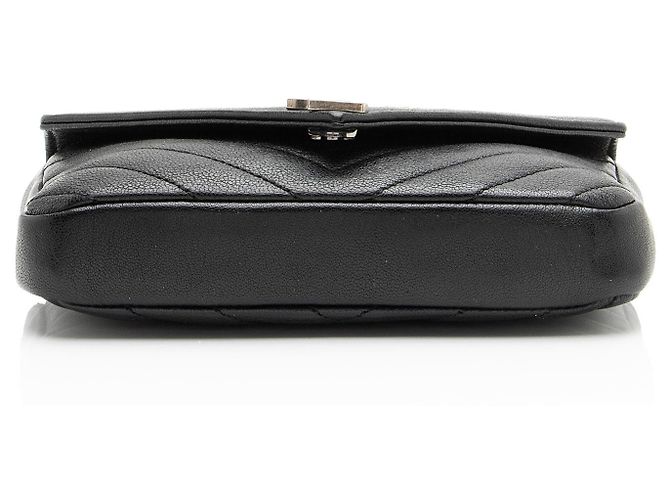 Autre Marque Bolso de hombro mini College de piel de becerro acolchada con monograma Saint Laurent Negro - vista 4