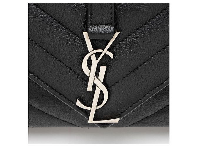 Autre Marque Bolso de hombro mini College de piel de becerro acolchada con monograma Saint Laurent Negro - vista 9