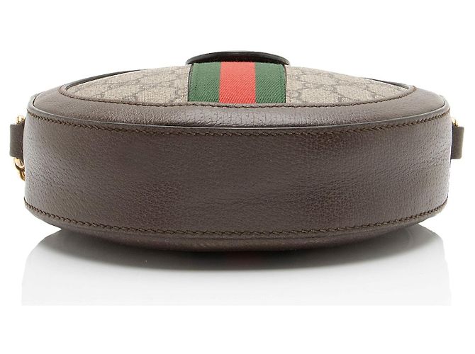 Borsa a tracolla mini rotonda Gucci GG Supreme Ophidia Marrone Beige - vista 4