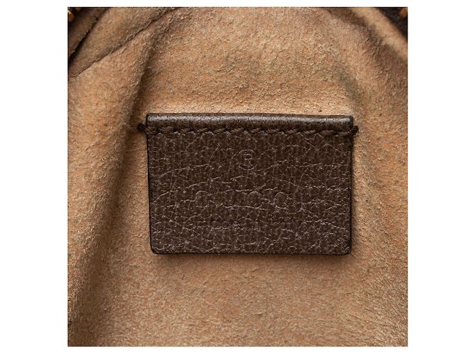 Borsa a tracolla mini rotonda Gucci GG Supreme Ophidia Marrone Beige - vista 8