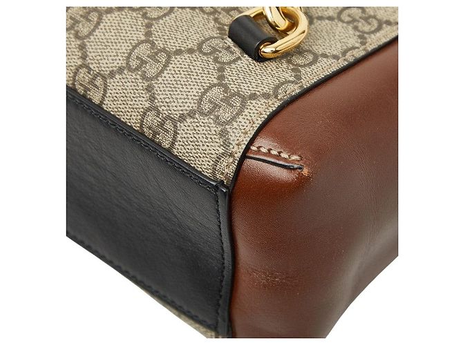 Gucci GG Supreme Padlock Backpack Brown Beige - view 6