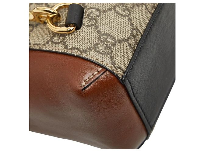 Gucci GG Supreme Padlock Backpack Brown Beige - view 7