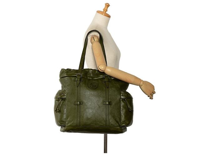 Bolso Tote con Cordón Gucci Double G Verde - vista 10
