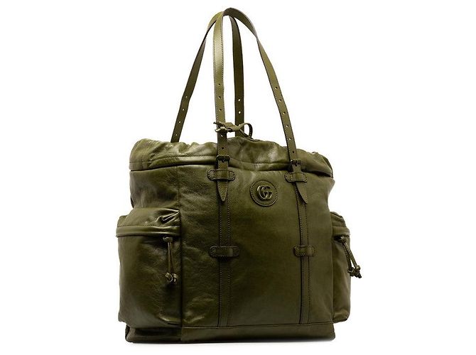 Bolso Tote con Cordón Gucci Double G Verde - vista 2