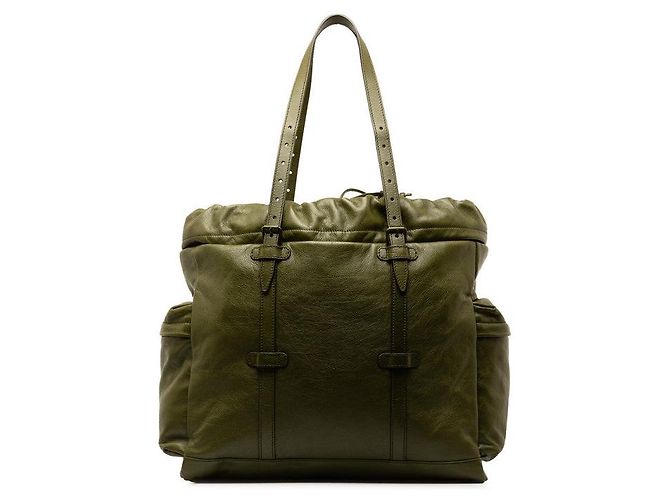 Bolso Tote con Cordón Gucci Double G Verde - vista 3
