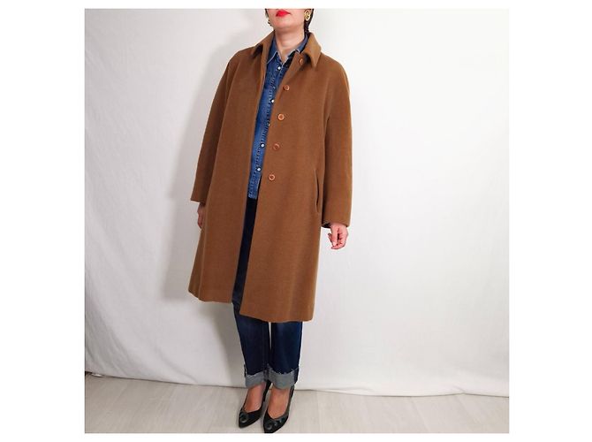 Max Mara Casaco de Lã Virgem Cor Tabaco Marrom - vista 9