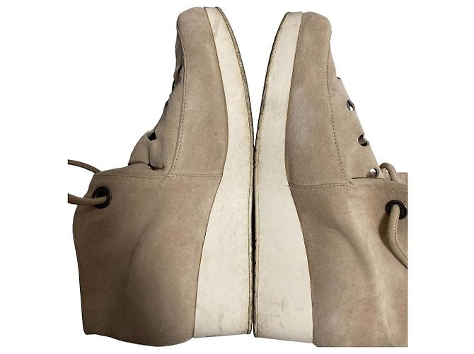 Autre Marque Chaussures en cuir daim perforé Robert Clergerie Beige - vue 13