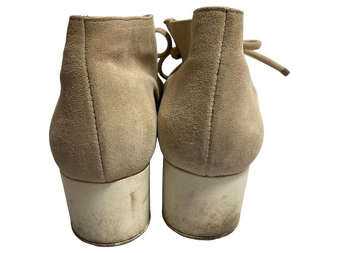 Autre Marque Chaussures en cuir daim perforé Robert Clergerie Beige - vue 5