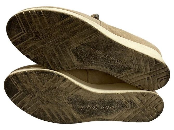 Autre Marque Chaussures en cuir daim perforé Robert Clergerie Beige - vue 7