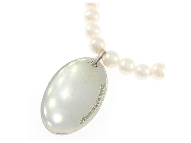 Tiffany & Co Tiffany Oval Tag Perlenkette aus 925 Silber - Ansicht 4