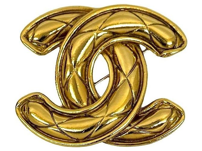 Broche Chanel Coco Mark Dourado - vista 3