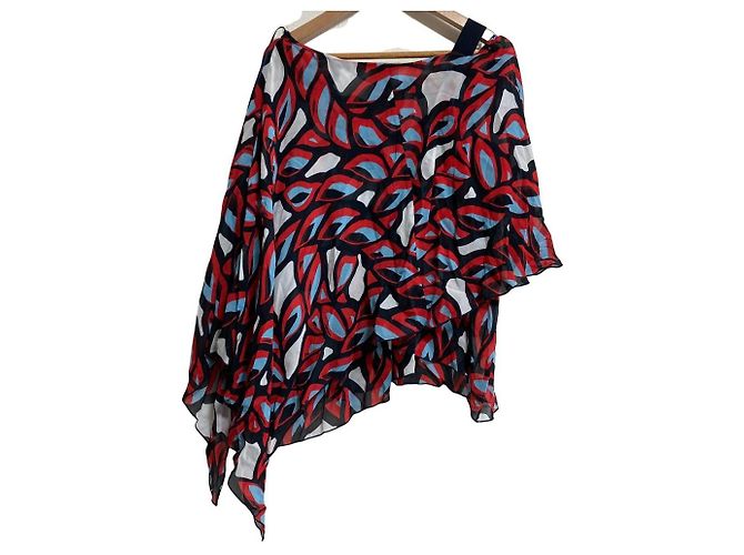 Blusa Off-Shoulder Trasparente Stampata PINKO Rosso - vista 2