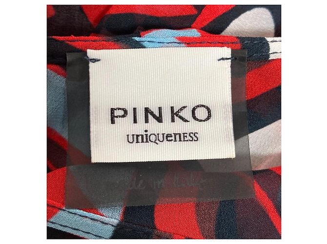Blusa Off-Shoulder Trasparente Stampata PINKO Rosso - vista 4