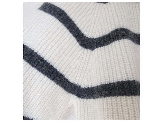 Autre Marque Noble Border Knit Sweater White - view 4