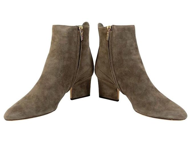 Stivaletti corti in camoscio JIMMY CHOO BILLIE 65 Marrone Grigio - vista 4