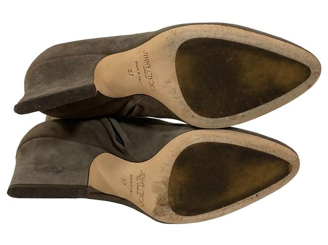 Stivaletti corti in camoscio JIMMY CHOO BILLIE 65 Marrone Grigio - vista 6