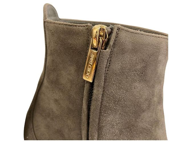 Stivaletti corti in camoscio JIMMY CHOO BILLIE 65 Marrone Grigio - vista 7