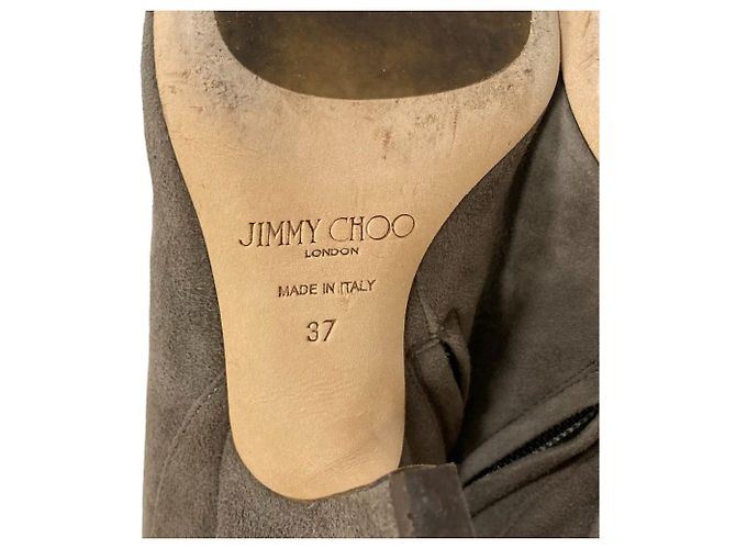 Stivaletti corti in camoscio JIMMY CHOO BILLIE 65 Marrone Grigio - vista 9