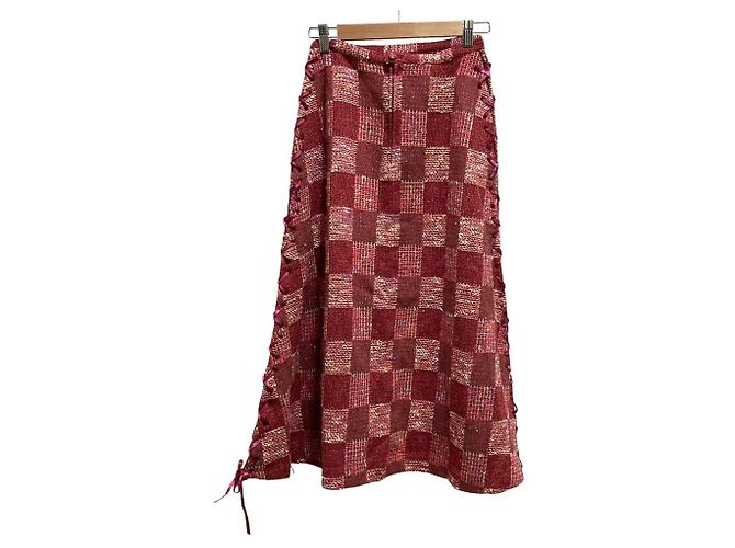 Autre Marque Falda larga de tweed WONDERFUL WORLD Rosa - vista 4