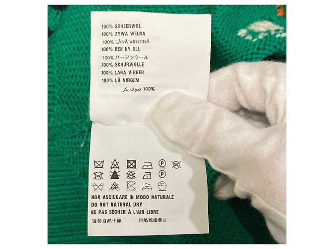 Miu Miu Jacquard-Wollstrickpullover Schwarz Grün - Ansicht 10