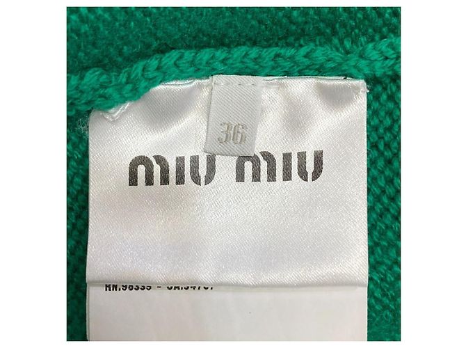 Miu Miu Jacquard-Wollstrickpullover Schwarz Grün - Ansicht 6