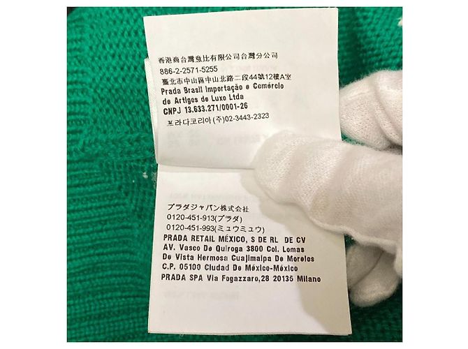 Miu Miu Jacquard-Wollstrickpullover Schwarz Grün - Ansicht 8