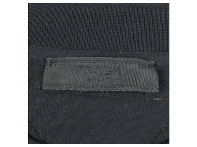 Prada Triangle Logo Cotton T-shirt Black - view 5