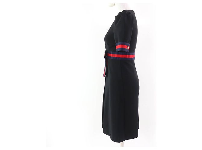 Gucci Jersey-Kleid mit V-Ausschnitt Schwarz - Ansicht 2