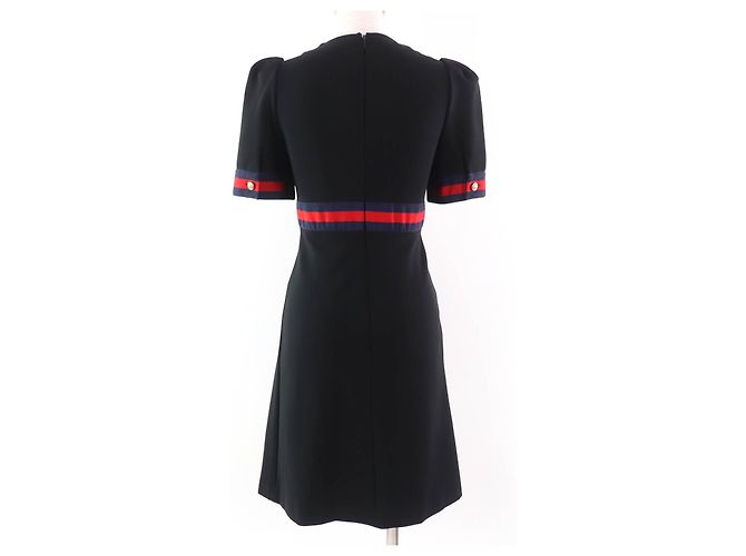 Gucci Jersey-Kleid mit V-Ausschnitt Schwarz - Ansicht 3