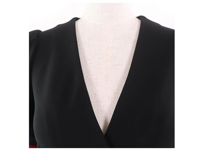 Gucci Jersey-Kleid mit V-Ausschnitt Schwarz - Ansicht 4