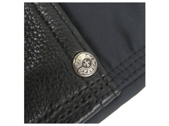 Pantaloni Chrome Hearts Carpenter in pelle e nylon Blu Blu navy - vista 7
