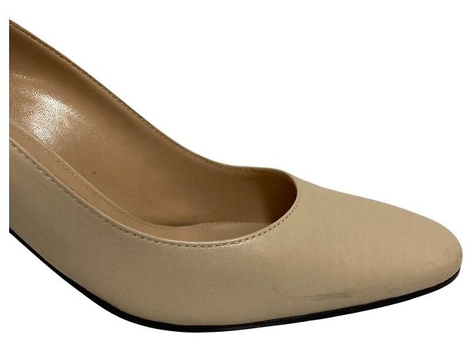 Autre Marque Sergio Rossi Leder-Pumps mit eckiger Kappe Beige - Ansicht 10