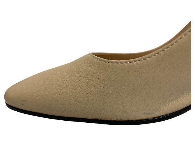Autre Marque Sergio Rossi Leder-Pumps mit eckiger Kappe Beige - Ansicht 11