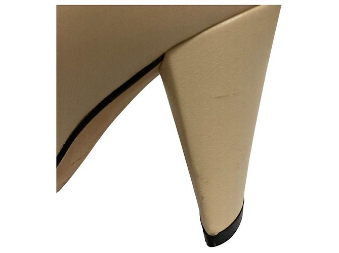 Autre Marque Sergio Rossi Leder-Pumps mit eckiger Kappe Beige - Ansicht 12