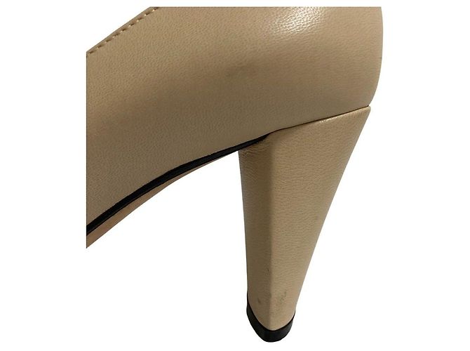 Autre Marque Sergio Rossi Leder-Pumps mit eckiger Kappe Beige - Ansicht 13